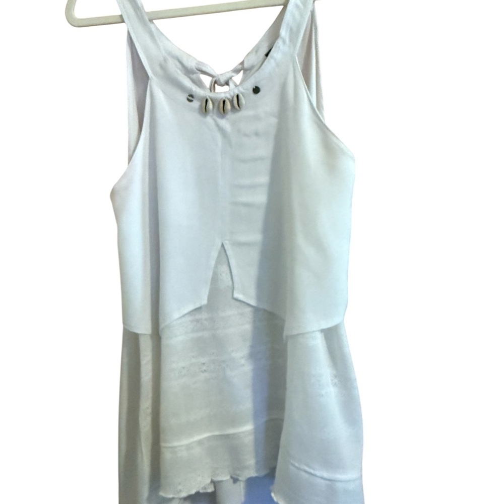 White Sleeveless Tank Top